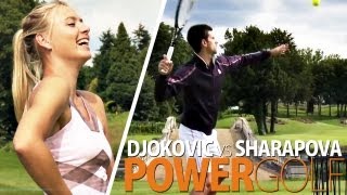 TennisVideo Djokovic vs Sharapova Challenge 1 Power Golf [upl. by Floss]