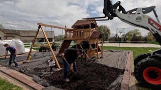 Play Set Reveal Basketball Hoops Down amp Planting Big Trees 🙌😍🌲  Garden Answer [upl. by Ennahgiel829]