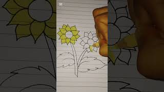 Sunflower drawing🌻🌻by snighda [upl. by Edorej187]