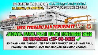 Update Terbaru  Jadwal kapal Pelni Bulan November 2022  Update 27 Oktober 2022 [upl. by Beberg445]