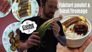 🥣 Cuire manger  Yakitori  brochettes de poulet et brochettes bœuffromage  🍢 [upl. by Etnuhs]