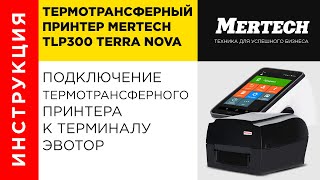 Подключение термотрансферного принтера Mertech TLP300 TERRA NOVA к терминалу Эвотор [upl. by Wyly]