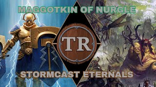 MAGGOTKIN OF NURGLE vs STORMCAST ETERNALS  Age of Sigmar 4th Edition 2000 Point Battle Report [upl. by Slifka206]