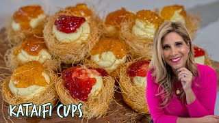 How to Make Irresistible Kataifi Cups Filled with Creamy Custard Easy Dessert Recipe [upl. by Htebarual610]