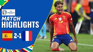 Spain vs France  21  Highlights  UEFA Euro 2024  lamine yamal vs france [upl. by Ellinnet530]