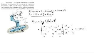 Find the moment about the aa axis and the angles for max moment [upl. by Rech]