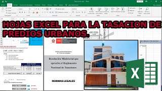 TASACIÓN O VALUACIÓN DE PREDIOS URBANOS EXCEL ADJUNTO [upl. by Lydia]