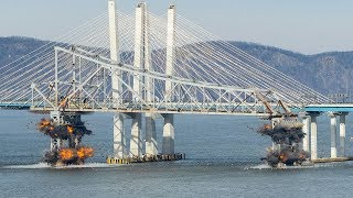 Tappan Zee Bridge Explosive Demolition 11519 [upl. by Eislel702]