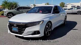 USED 2022 Honda Accord Sedan Sport 15T CVT at BMW of Riverside USED 25B8980A [upl. by Adnilasor]