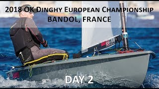 Highlights from Day 2 at the 2018 OK Dinghy European Championship in Bandol [upl. by Bathilda730]