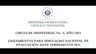 Circular Ministerial 082024 Lineamientos para el simulacro nacional [upl. by Selec]