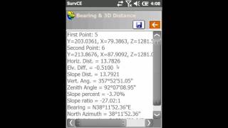 Carlson SurvCE Tutorial Calculating Bearing and 3D Distance [upl. by Trillby716]