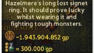 RuneScape 3 Hazelmeres Signet Ring Drop  REACTION HSR FROM MINING [upl. by Sisto]