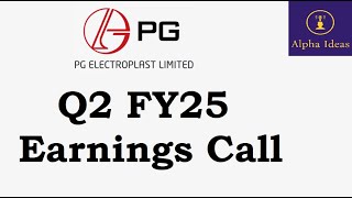 PG Electroplast Q2 FY25 Earnings Call PG Electroplast Ltd Q2 Concall [upl. by Aseret519]