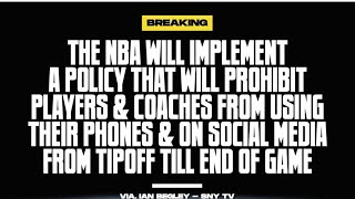 AHT AHT The NBA Says No Phones amp Social Media For Players amp Coaches Until After The Game 👀👀 [upl. by Iveson]