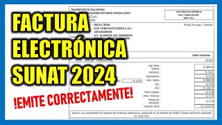 Cómo emitir una Factura Electrónica 2024  SUNAT [upl. by Simons725]