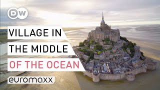 MontSaintMichel  The French Village That Sits Right In The Ocean [upl. by Eirrem]