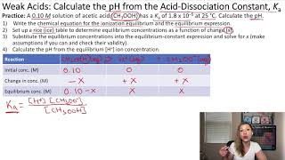 How to calculate the pH from the AcidDissociation Constant Ka [upl. by Reeta]