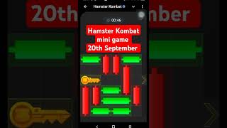 20th September Hamster Kombat mini game 20092024 hamsterkombat hamstercombo [upl. by Jesus585]