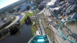 Kraken Front Seat onride HD POV Seaworld Orlando [upl. by Nolaf]