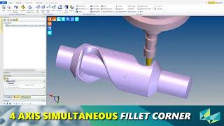 EDGECAM 2023 WITH 4 AXIS SIMULTANEOUS FILLET CORNER [upl. by Sissie]