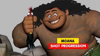 Moana  Maui and Hei Hei Shot Progression  Animation Breakdowns [upl. by Notla]