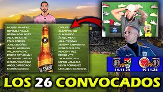 LOS 26 CONVOCADOS DE ECUADOR PARA ENFRENTAR A BOLIVIA Y COLOMBIA 2024 🔥  xDoTeS [upl. by Alboran545]