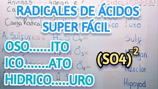 Radicales de ácidos oxácidos y ácidos hidrácidos química quimicainorganica ácidos [upl. by Yeldua634]