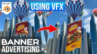 How To Create Banner Unroll CGI Ads Using VFX in Blender  Blender VFX Tutorial [upl. by Acalia]