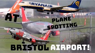 Plane spotting at Bristol Airport Jet 2RyanaireasyJet and more [upl. by Yemrots568]