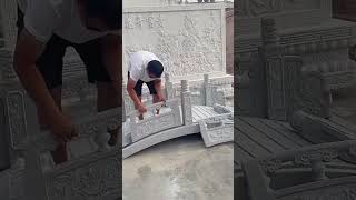 Assembly process of marble carved arch bridge [upl. by Upali]