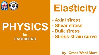 Elasticity Stressstrain curve Axial Shear and Bulk stress المرونة شرح كامل بالعربي مع مسائل [upl. by Naltiac]