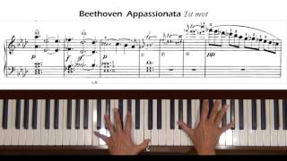 Beethoven Appassionata 1st mvt Piano Tutorial Part 1 [upl. by Llenaej910]