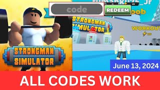 All CODES WORK Strongman Simulator ROBLOX June 13 2024 [upl. by Jannel278]