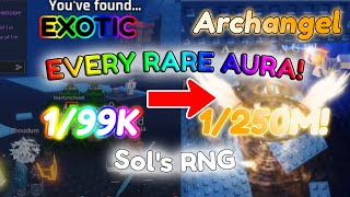 ALMOST EVERY SINGLE RARE AURA ON CAMERA Luckiest people In the world 🍀  Sols RNG [upl. by Ragouzis398]