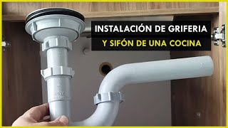 ¿Cómo instalar grifería y sifón de cocina Construcción [upl. by Westfall]