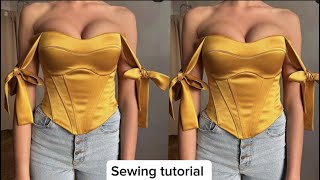 How to sew this stylish top with an underbust corset [upl. by Erodaeht888]