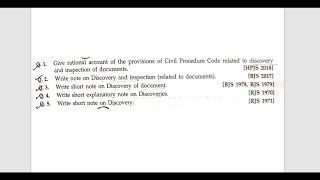 JUDICIARY MAINS ANSWER WRITING QUESTION 10  CPC  Interrogatories Discovery and Inspection [upl. by Asiole]