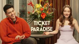 Kaitlyn Dever amp Maxime Bouttier Ticket To Paradise  quotI About Fell Out Of My Chairquot [upl. by Nihcas]