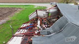 4162024 Mediapolis IA Tornado damage from drone  Homes and farmsteads destroyed  SOT [upl. by Attevad]