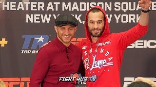 VASYL LOMACHENKO amp JOSE PEDRAZA SHOW MAD RESPECT TO EACH OTHER ALL SMILIES DURING NY FACE OFF [upl. by Brigitta]