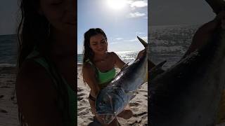 Monster jack off the beach My PB jackcrevalle surffishing florida fishing rapala [upl. by Merell]