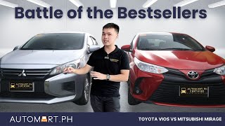 Battle of the Bestsellers Toyota Vios vs Mitsubishi Mirage Automart [upl. by Attekahs75]