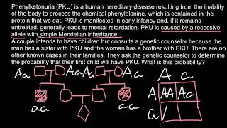 Phenylketonuria PKU probability problem and solution [upl. by Leckie438]