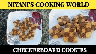 HOW TO MAKE CHECKERBOARD COOKIES  RECIPE IN MALAYALAM  NIYANIS COOKING WORLD [upl. by Natsrik]