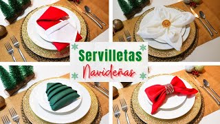 4 DISEÑOS DE SERVILLETAS NAVIDEÑAS  Ideas para decorar tu mesa [upl. by Tamra]