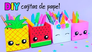 Manualidades con Papel  Cajitas de Papel DIY Organizador de Escritorio  Tutorial Origami [upl. by Yllac137]