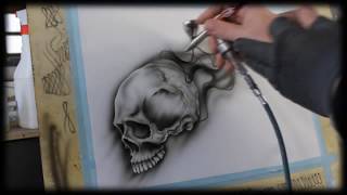 Airbrush Anleitung für Anfänger  How To airbrush for beginners  Skull Videotutorial [upl. by Oryaj]