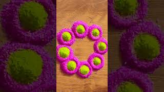 Simple and unique rangoli design rangoli art asmr tips rangolidesigns simplerangoli tricks [upl. by Cohberg]