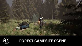 Unreal Engine 5 Landscape Tutorial Design a Forest with Campfire Ambience [upl. by Nyer]